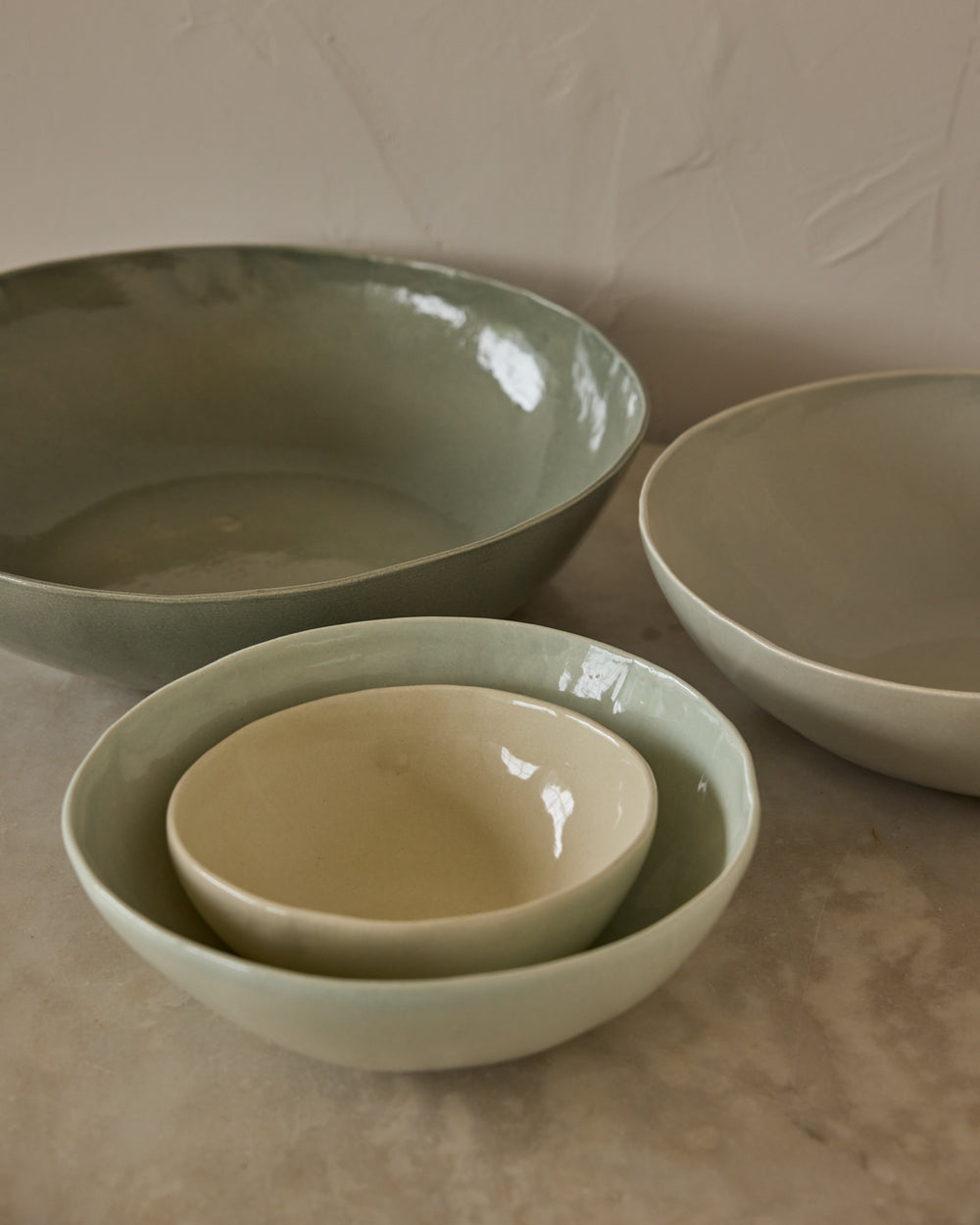 Organic Ceramic Nesting Bowls - Coastal