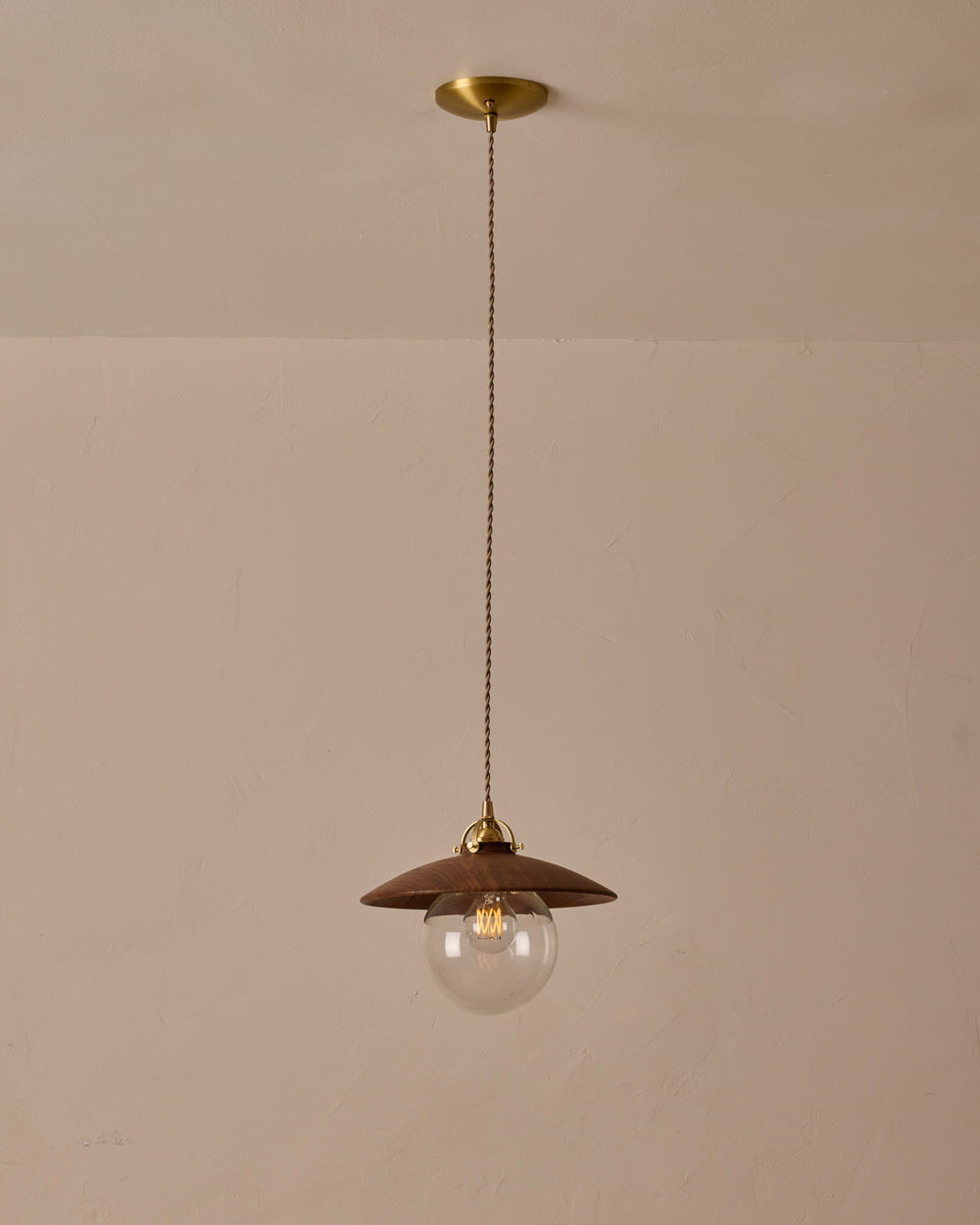 #shade-finish_black walnut #Cord-Color---Glass_Beige Cord - Clear Globe