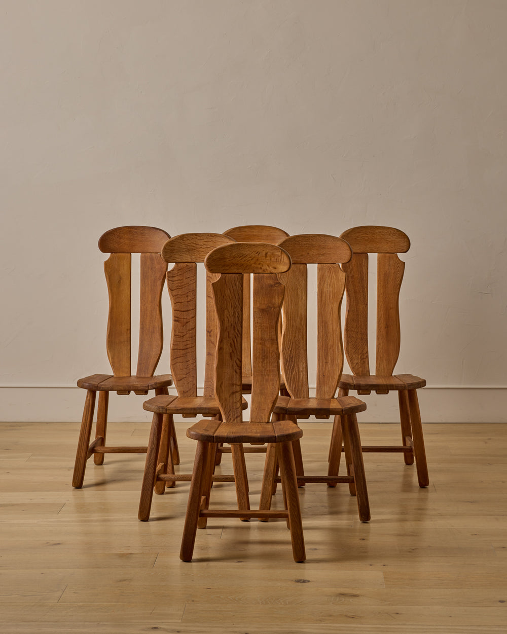 Belgian Oak Dining Chairs by De Puydt - Set of 6