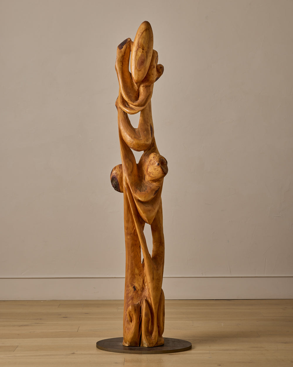 Monumental French Mid-Century Wooden Sculpture