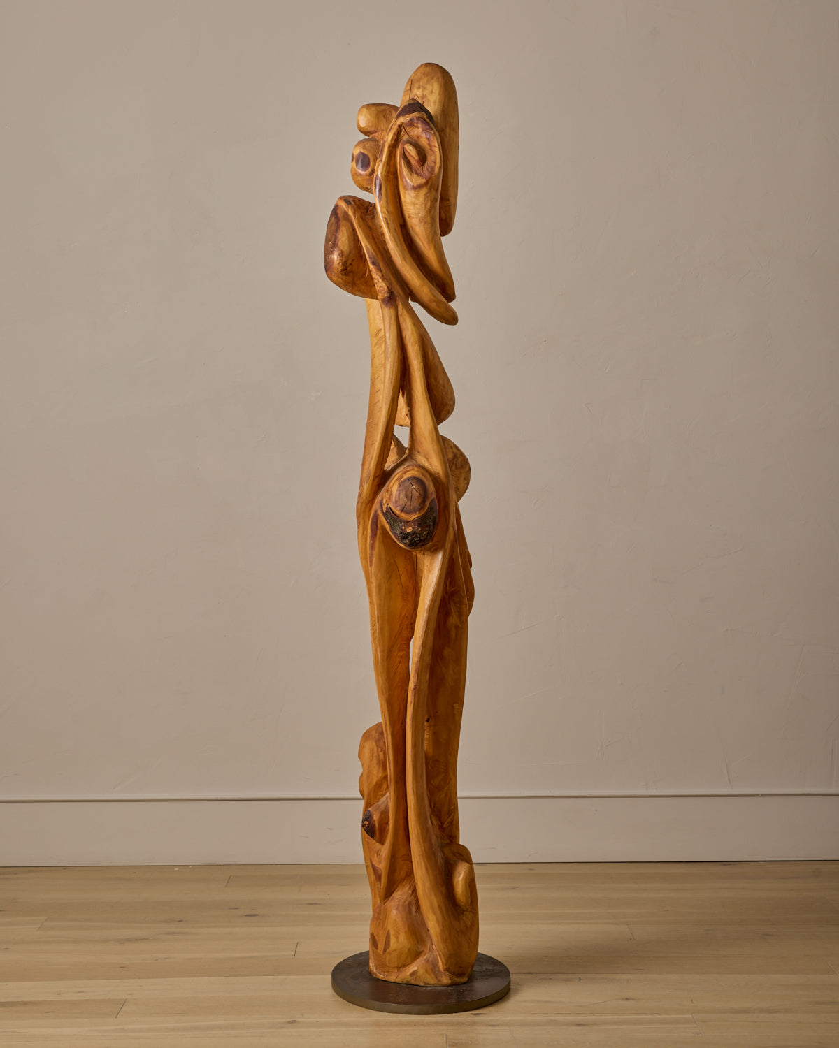 Monumental French Mid-Century Wooden Sculpture