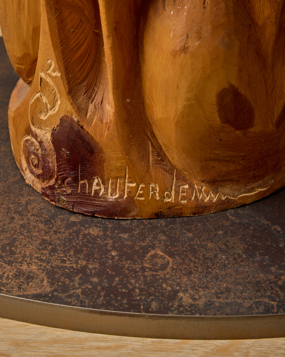 Monumental French Mid-Century Wooden Sculpture