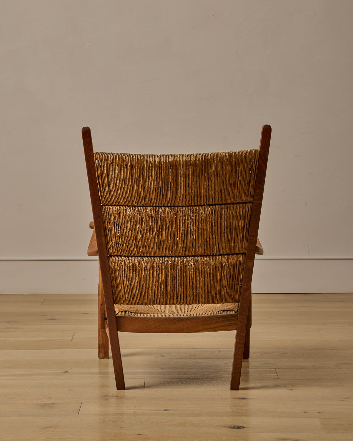 1940s Dutch High Back Rush Chair
