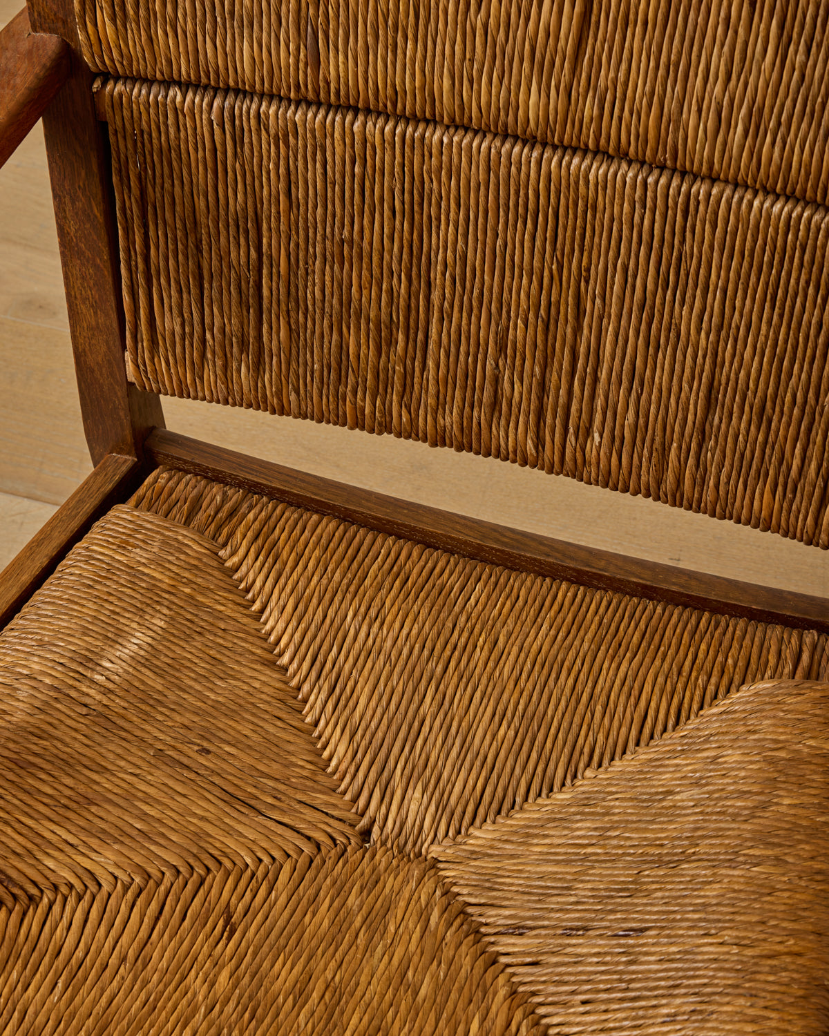 1940s Dutch High Back Rush Chair