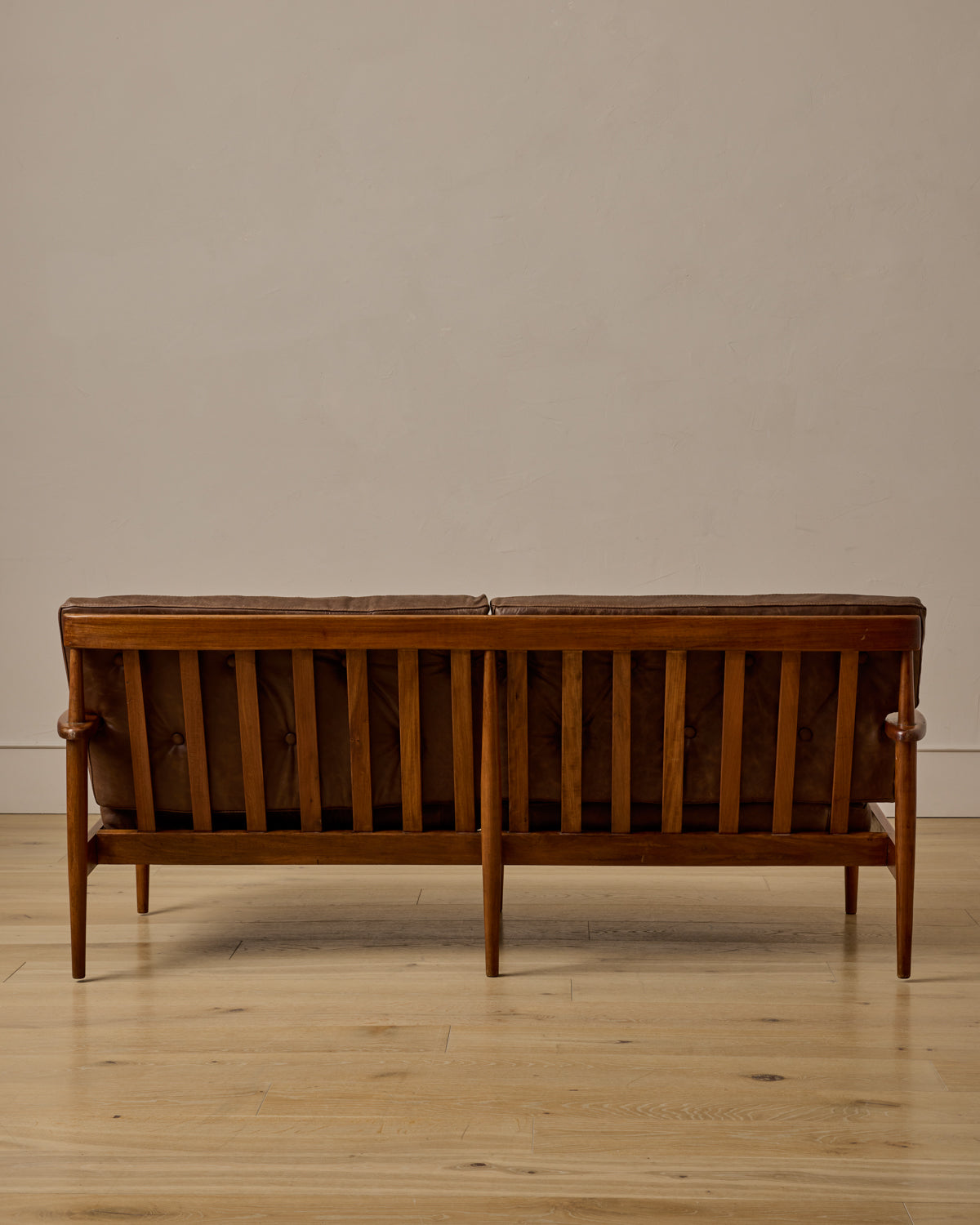 Mid-Century Tufted Leather Sofa