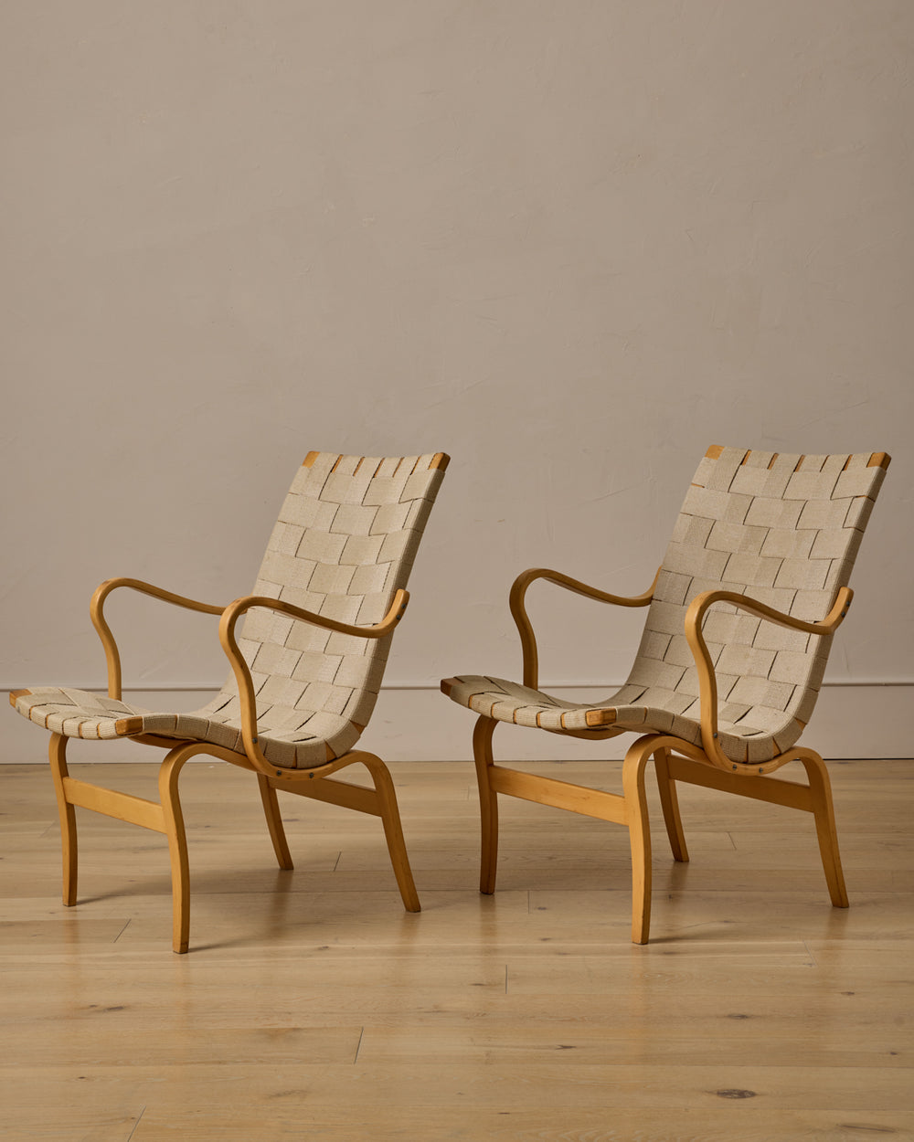 Pair of Beech "Eva" Chairs by Bruno Mathsson