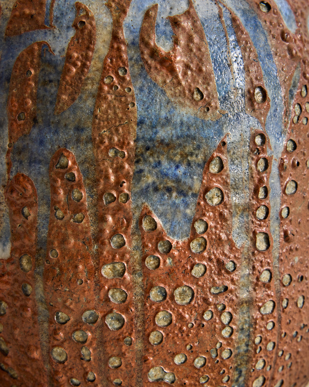 Blue Glaze Lava Vase