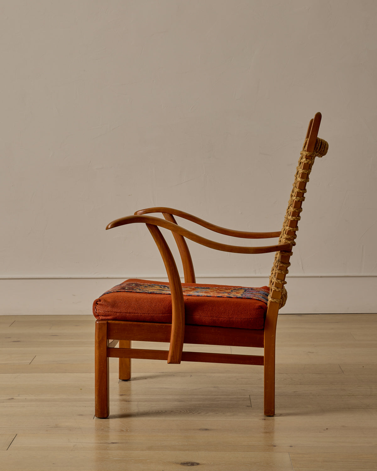1940s Dutch High Back Rope Chair