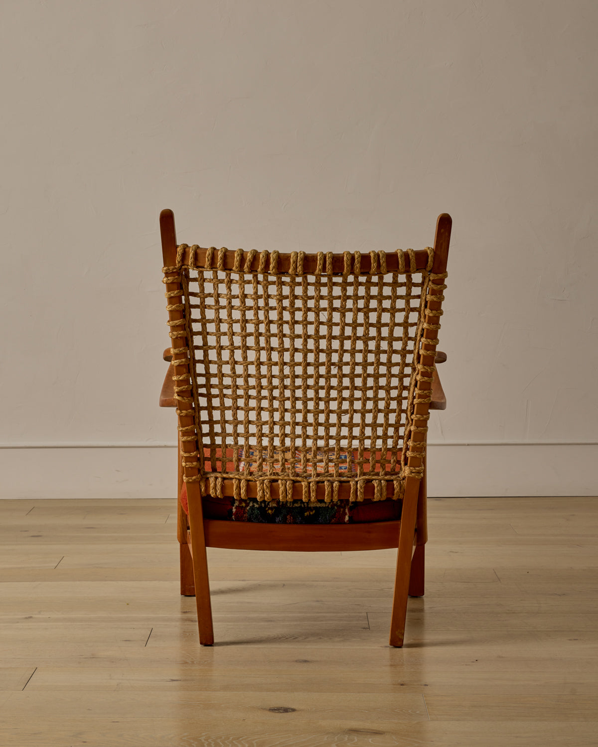 1940s Dutch High Back Rope Chair