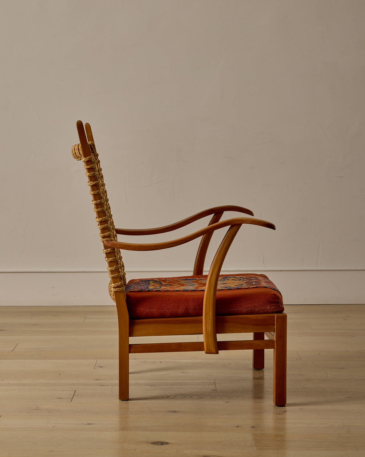 1940s Dutch High Back Rope Chair