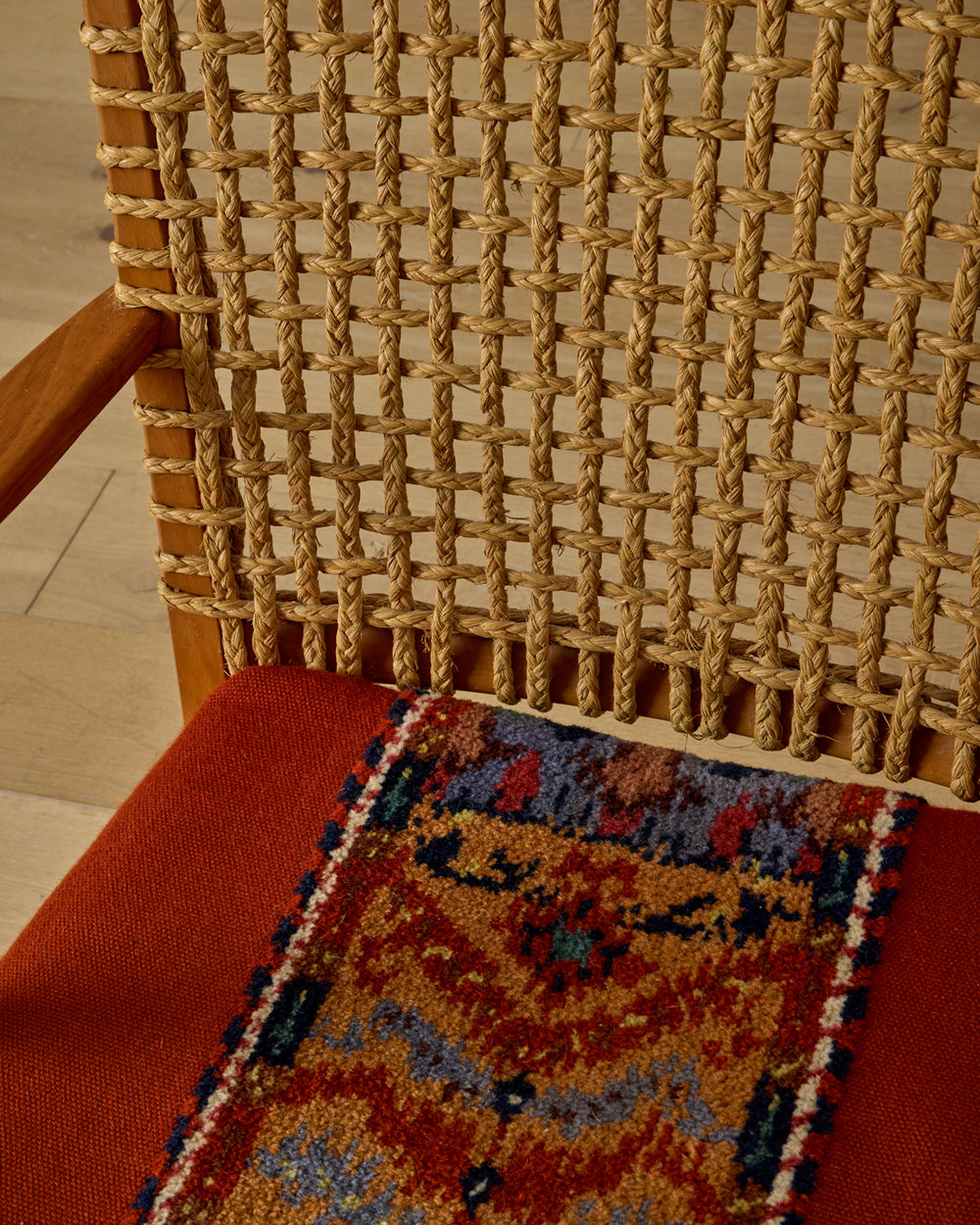1940s Dutch High Back Rope Chair