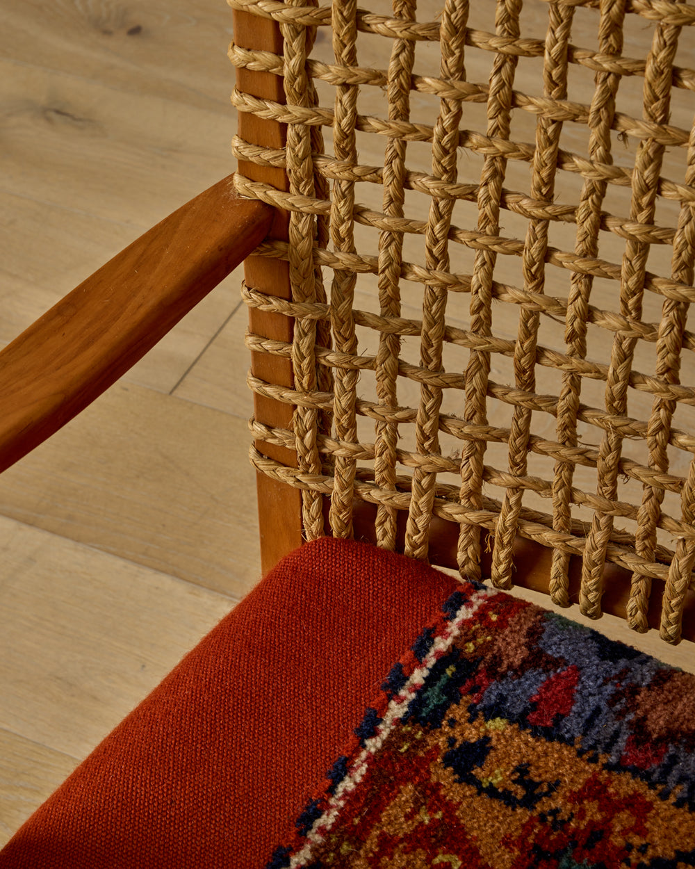 1940s Dutch High Back Rope Chair
