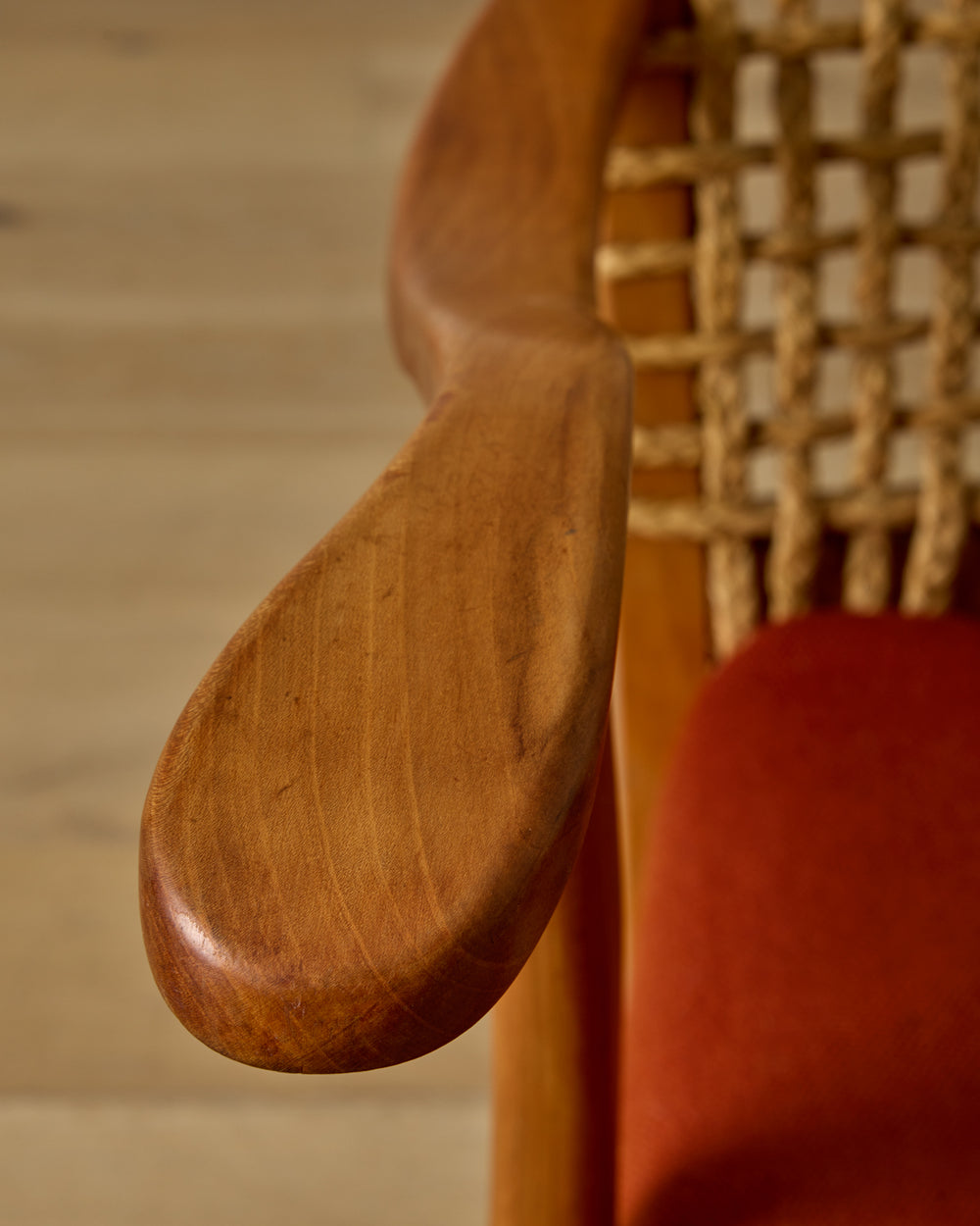 1940s Dutch High Back Rope Chair