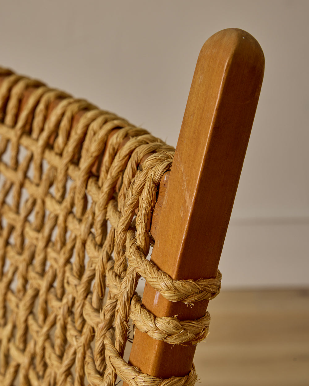 1940s Dutch High Back Rope Chair