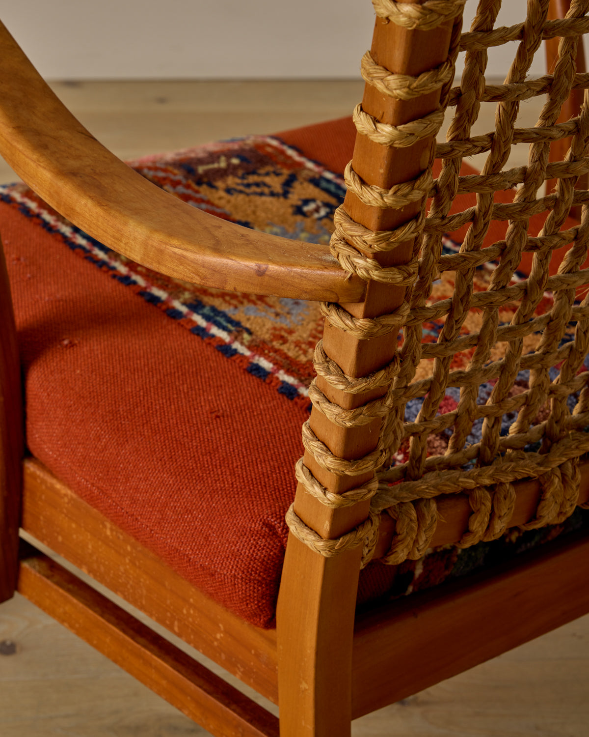 1940s Dutch High Back Rope Chair