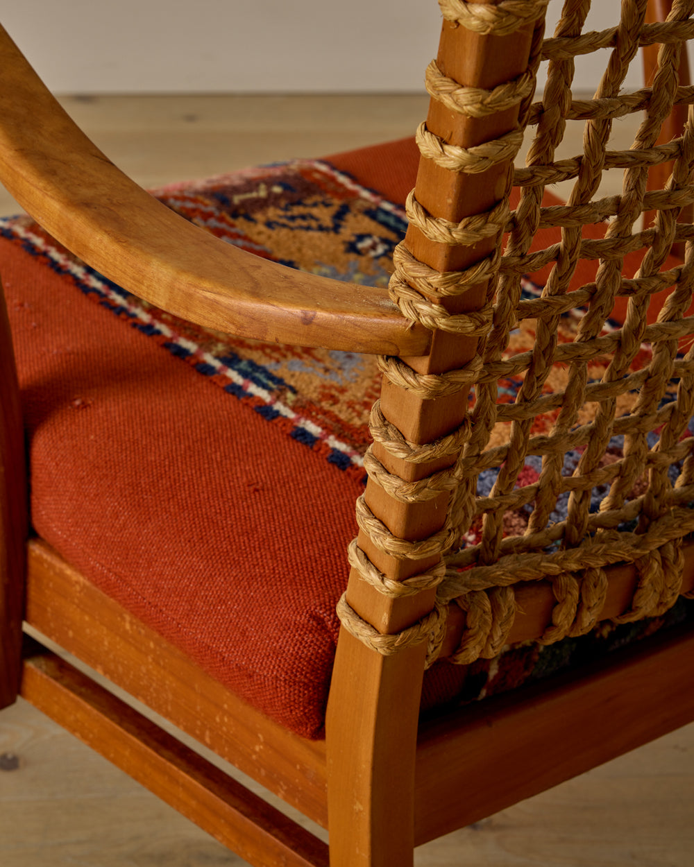 1940s Dutch High Back Rope Chair