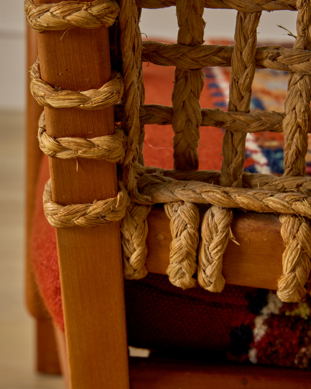 1940s Dutch High Back Rope Chair