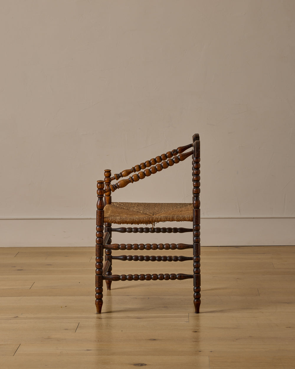 Bobbin Armchair with Carved Crest