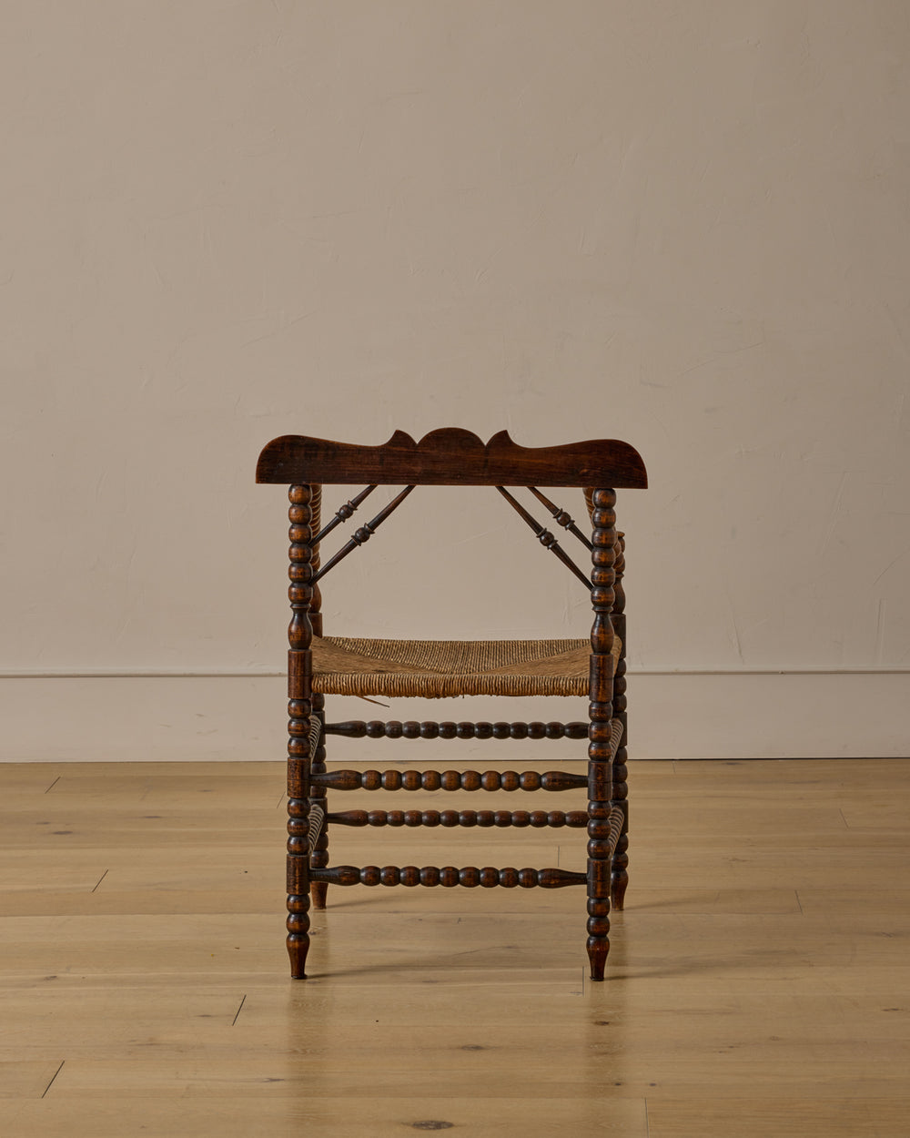 Bobbin Armchair with Carved Crest