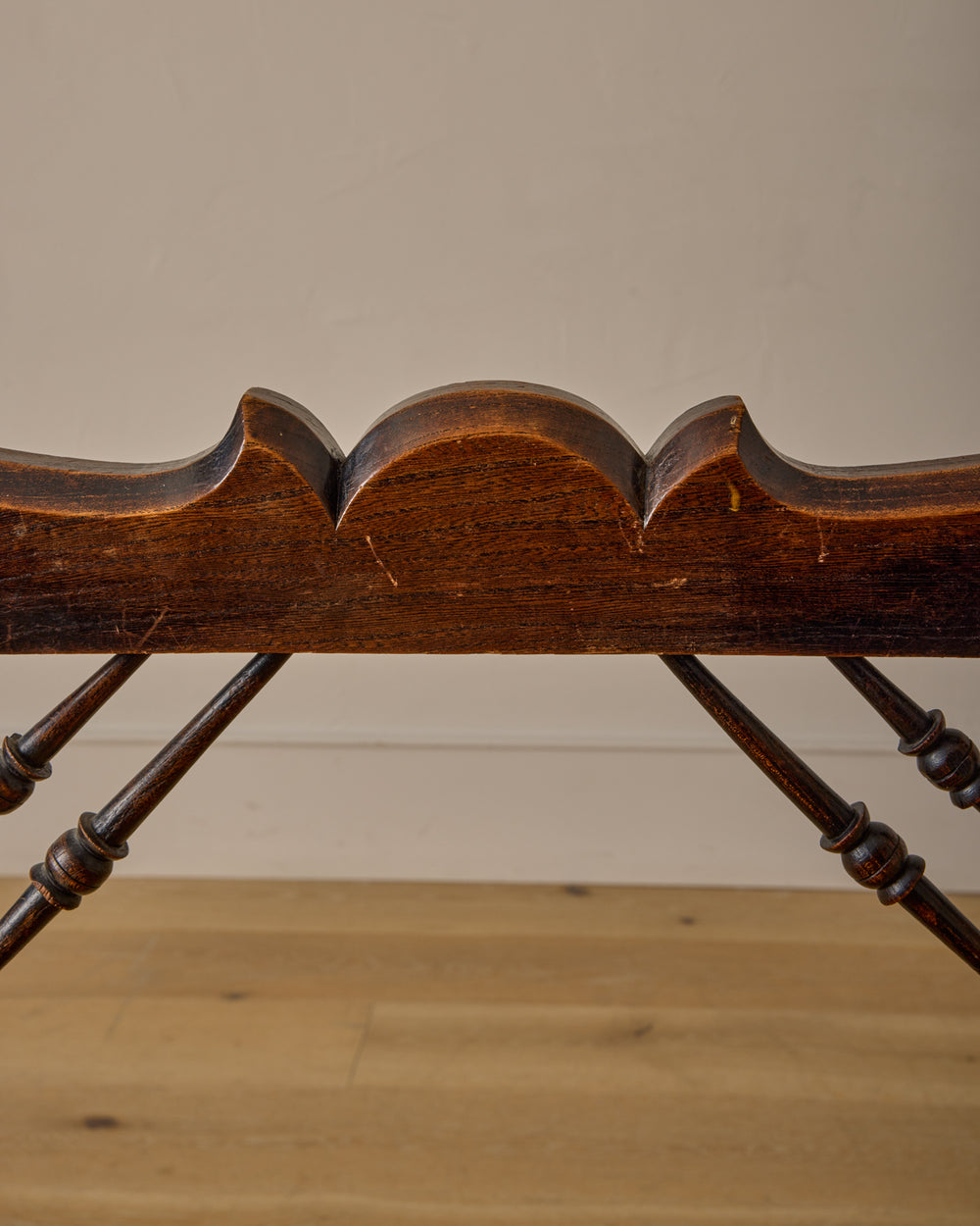 Bobbin Armchair with Carved Crest