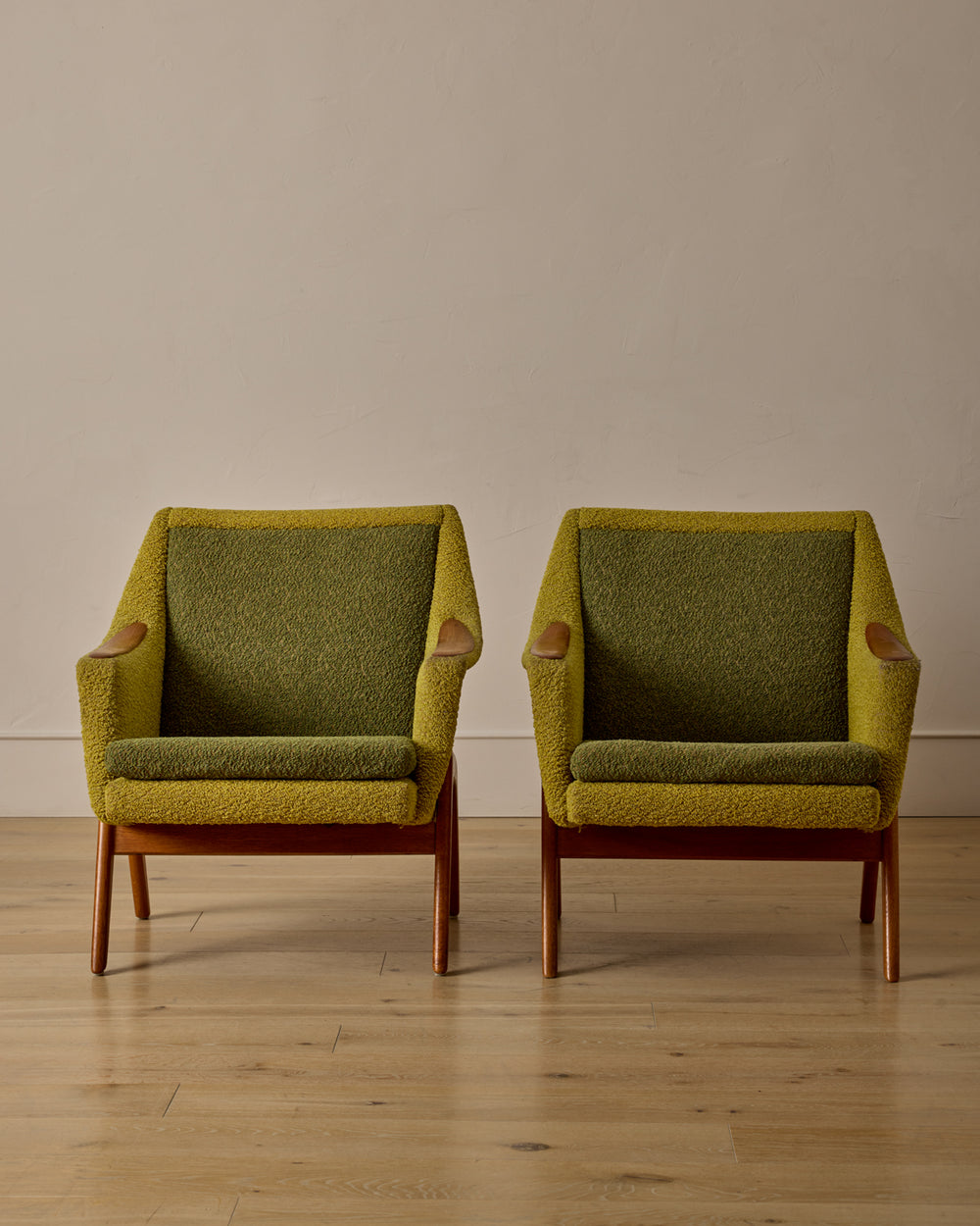 Pair of Oak Frame Easy Chairs