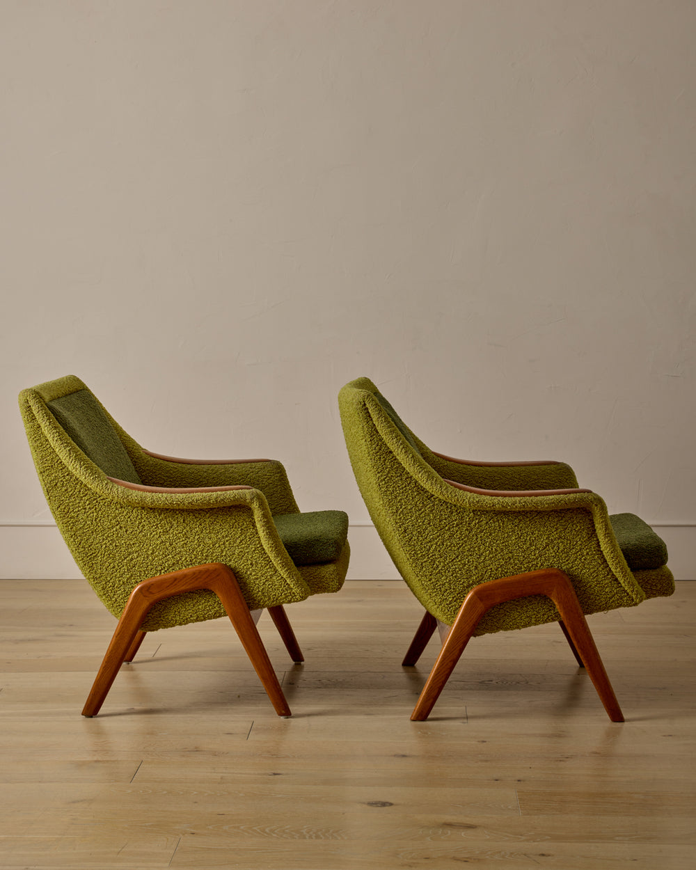 Pair of Oak Frame Easy Chairs