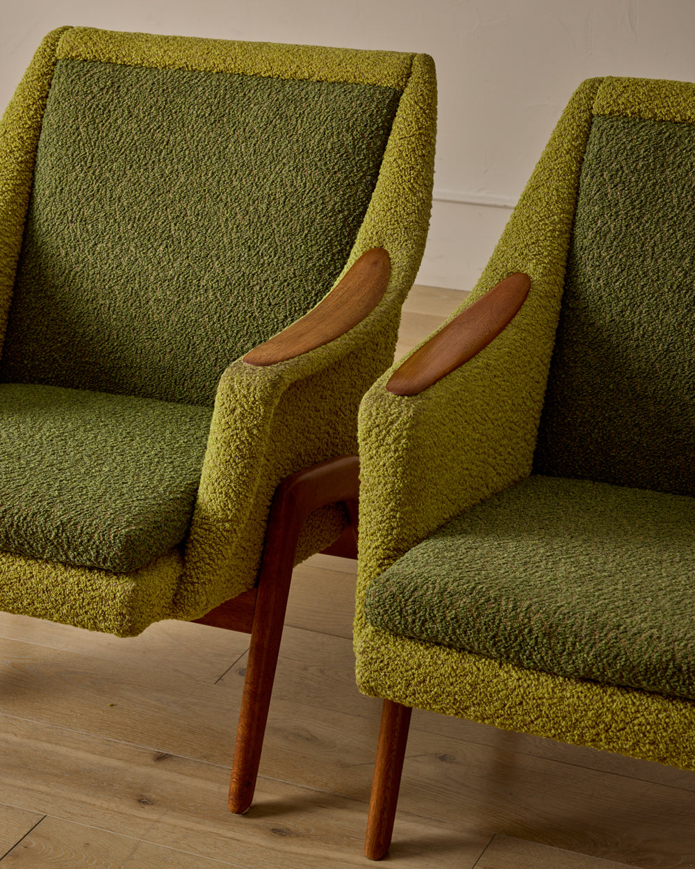 Pair of Oak Frame Easy Chairs