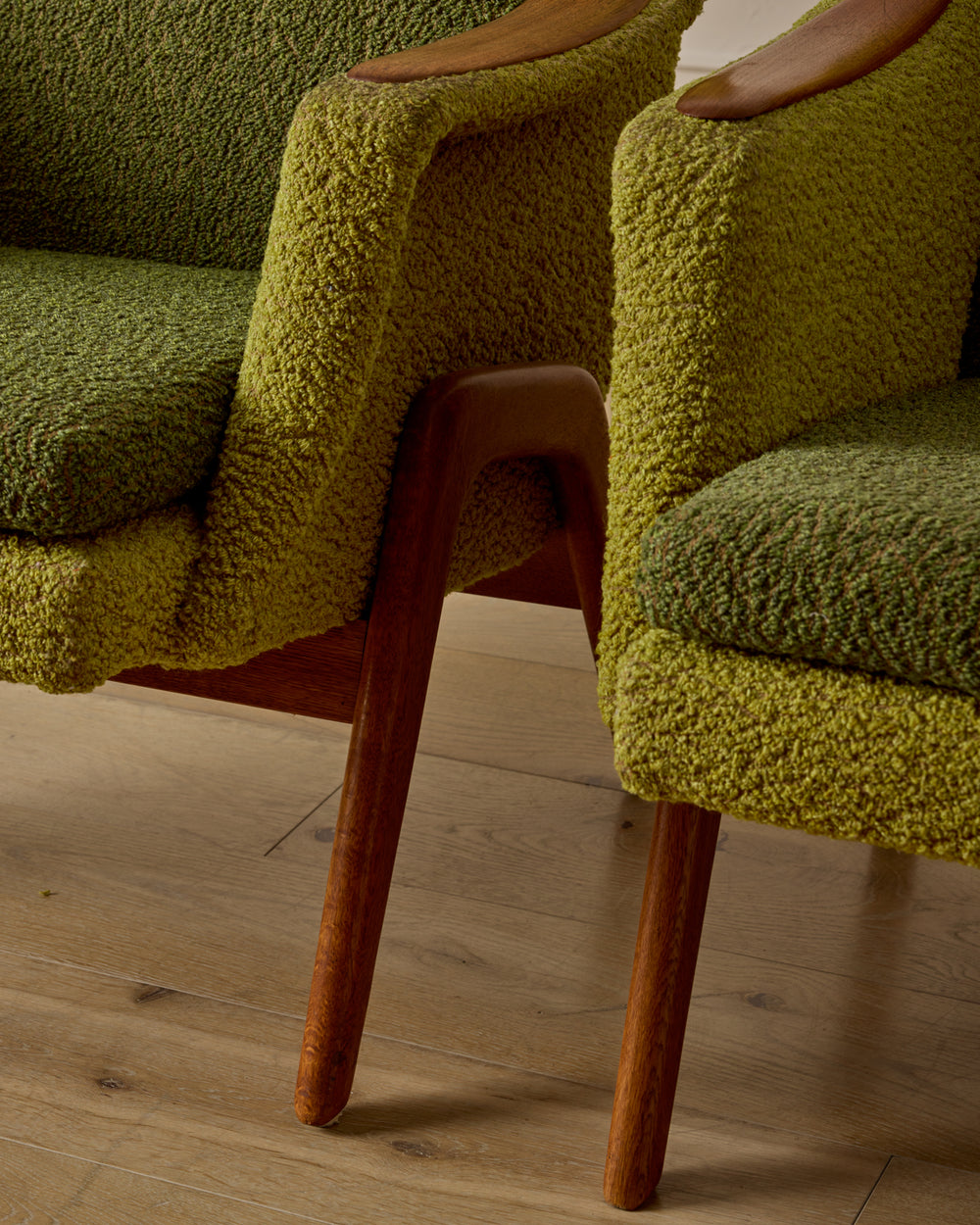Pair of Oak Frame Easy Chairs