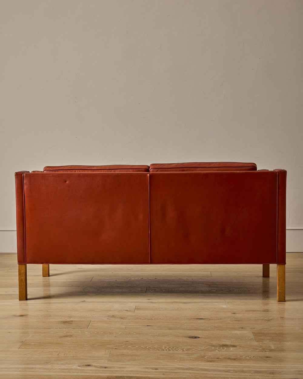 Red 2-Seater Leather Sofa