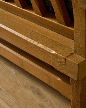 Belgian Oak Loveseat in Plaid