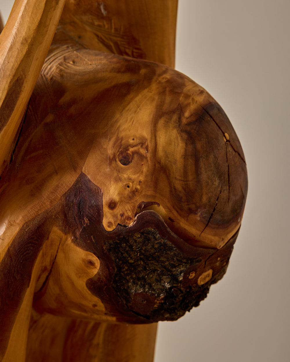 Monumental French Mid-Century Wooden Sculpture