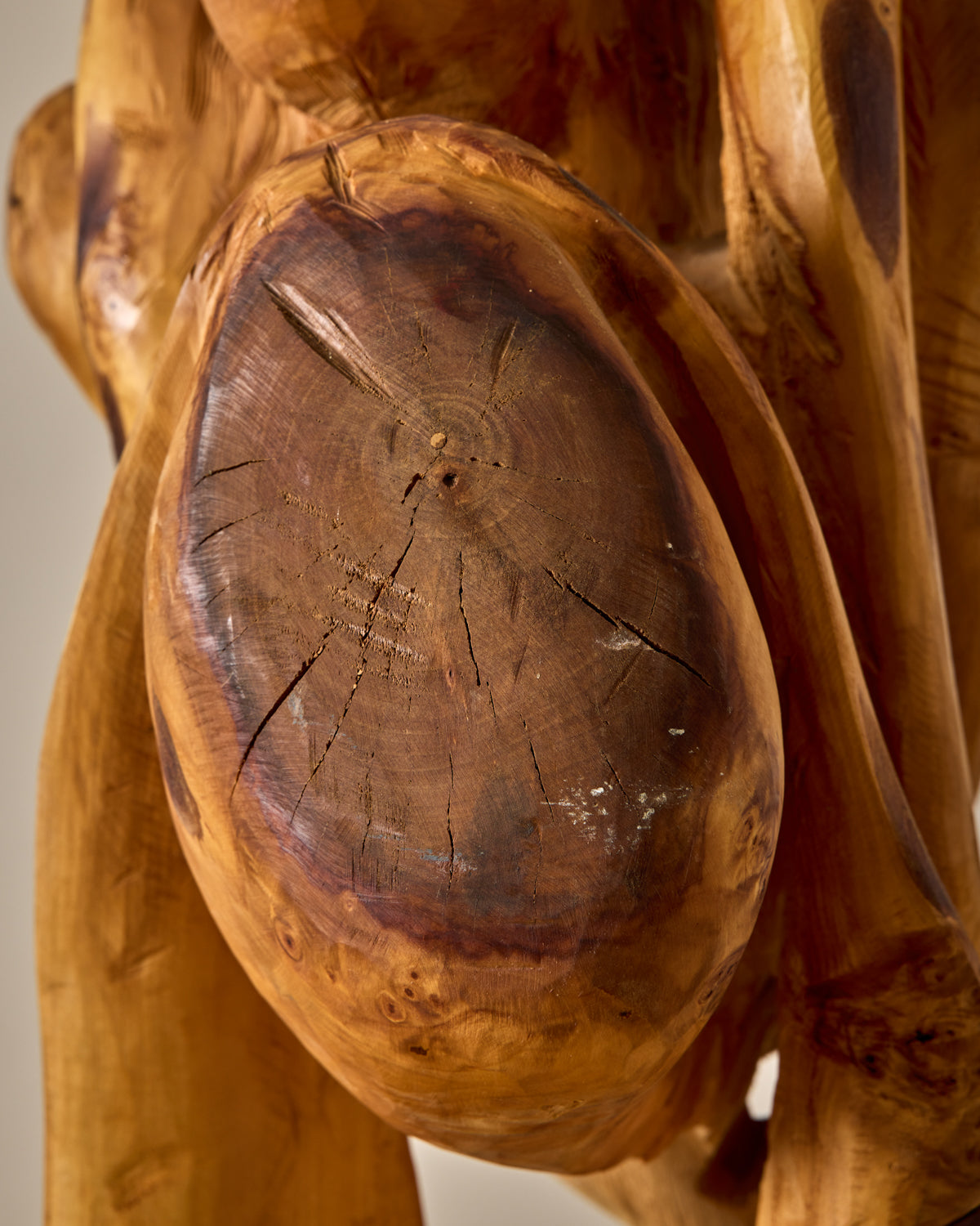 Monumental French Mid-Century Wooden Sculpture