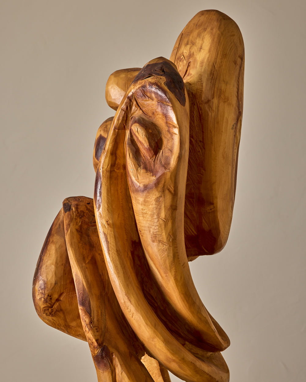 Monumental French Mid-Century Wooden Sculpture