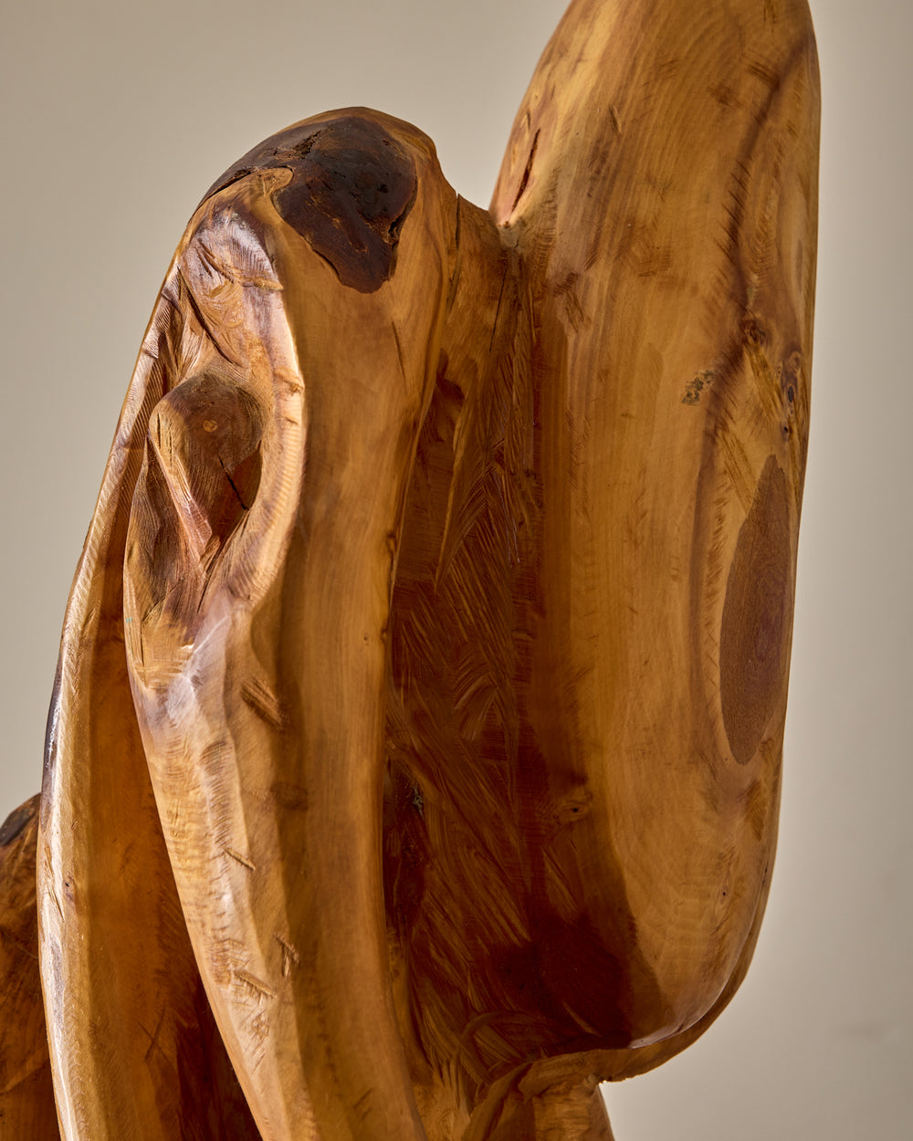 Monumental French Mid-Century Wooden Sculpture