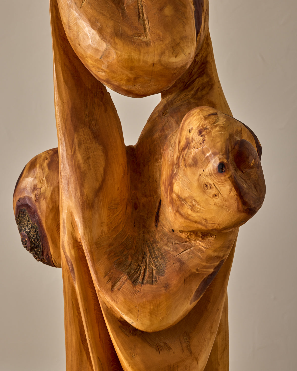Monumental French Mid-Century Wooden Sculpture