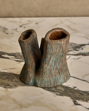 Faux Bois Triple Vase