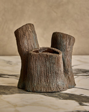 Faux Bois Triple Vase