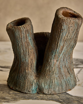 Faux Bois Triple Vase