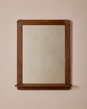 Bennett Mirror with Shelf - Black Walnut