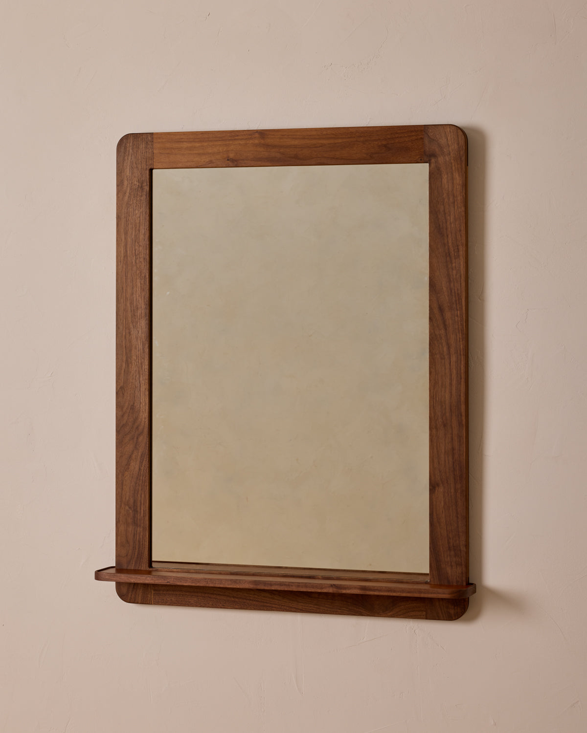 Bennett Mirror with Shelf - Black Walnut