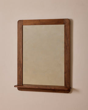 Bennett Mirror with Shelf - Black Walnut