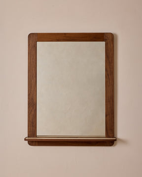 Bennett Mirror with Shelf - Black Walnut