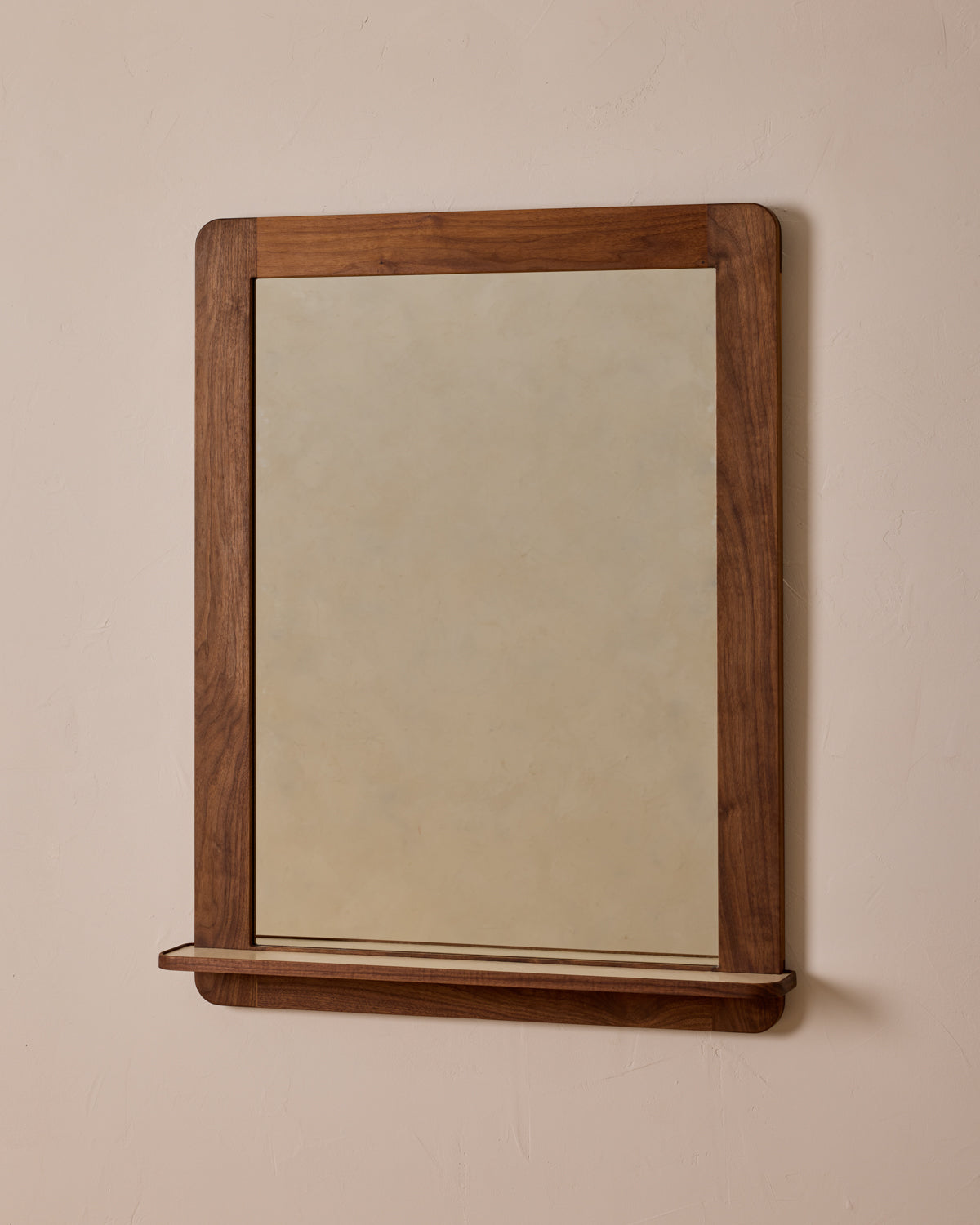 Bennett Mirror with Shelf - Black Walnut