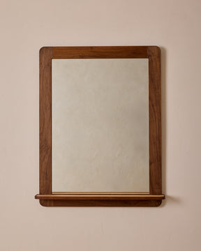 Bennett Mirror with Shelf - Black Walnut