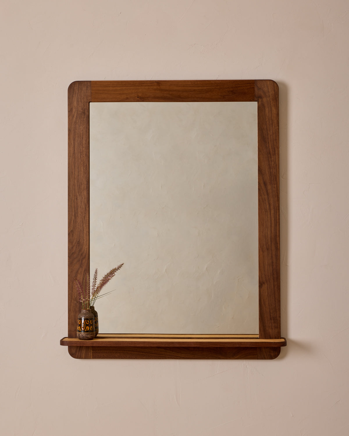 Bennett Mirror with Shelf - Black Walnut