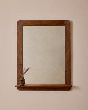 Bennett Mirror with Shelf - Black Walnut