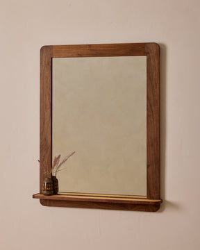 Bennett Mirror with Shelf - Black Walnut