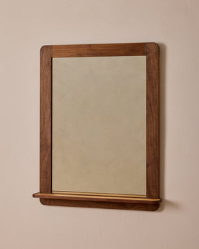 Bennett Mirror with Shelf - Black Walnut