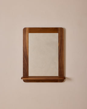 Bennett Mirror with Shelf - Black Walnut
