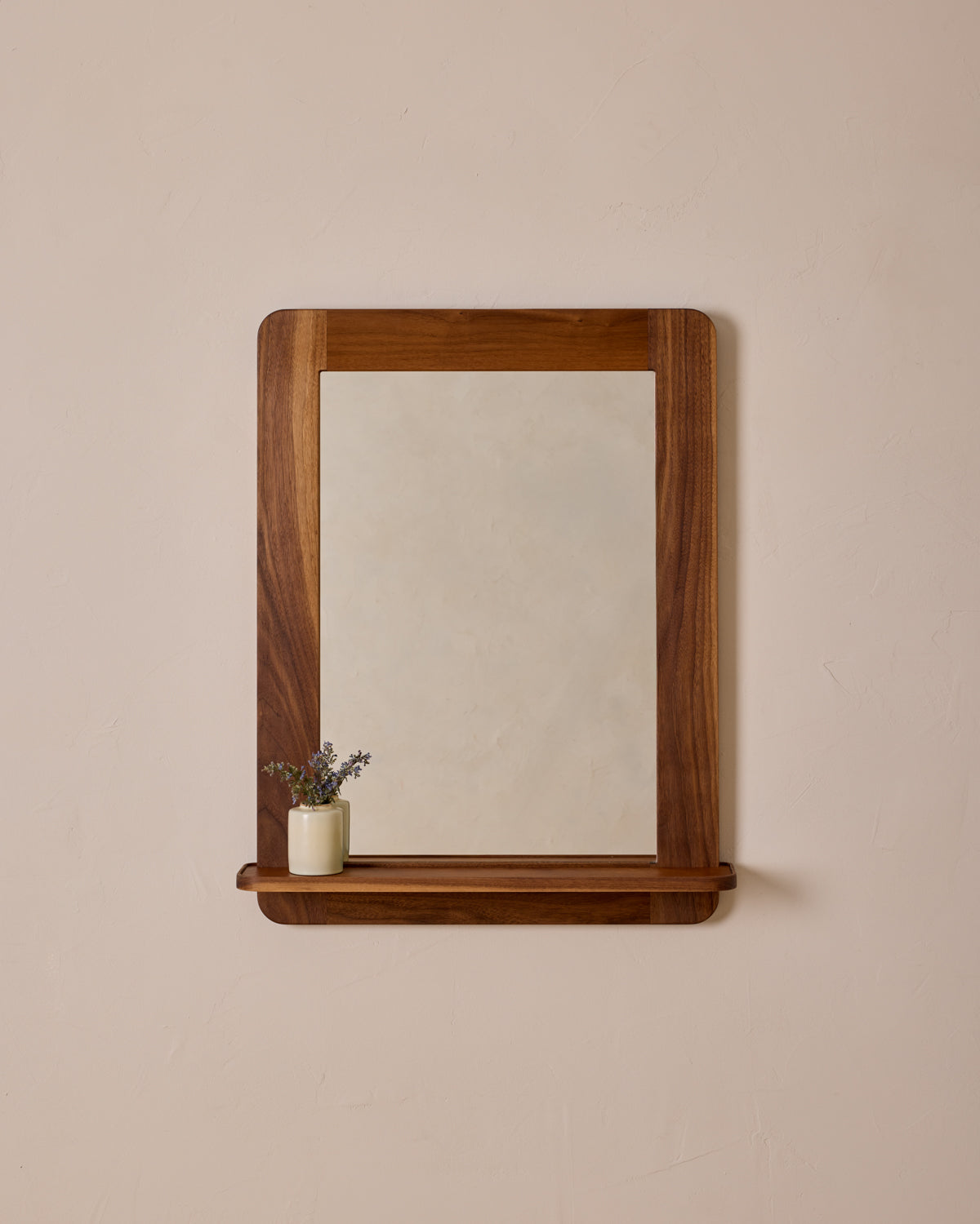 Bennett Mirror with Shelf - Black Walnut